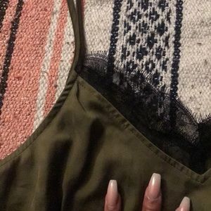 OLIVE GREEN LACE TANK